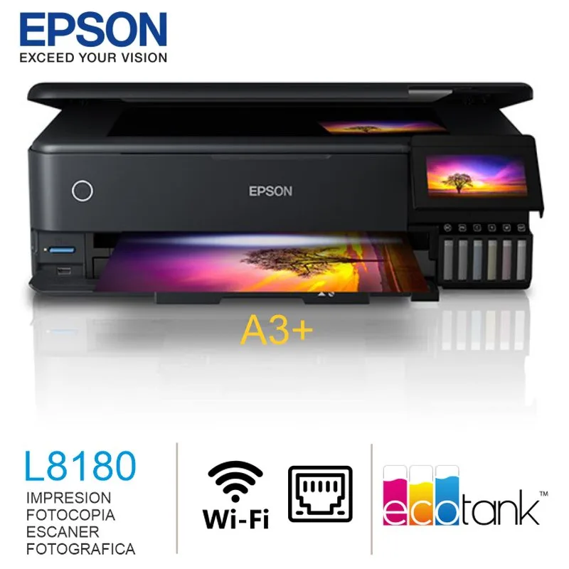 IMPRESORA MULTIFUNCIONAL TINTA EPSON L8180, WIFI-LAN, A3, FOTOGRAFICA