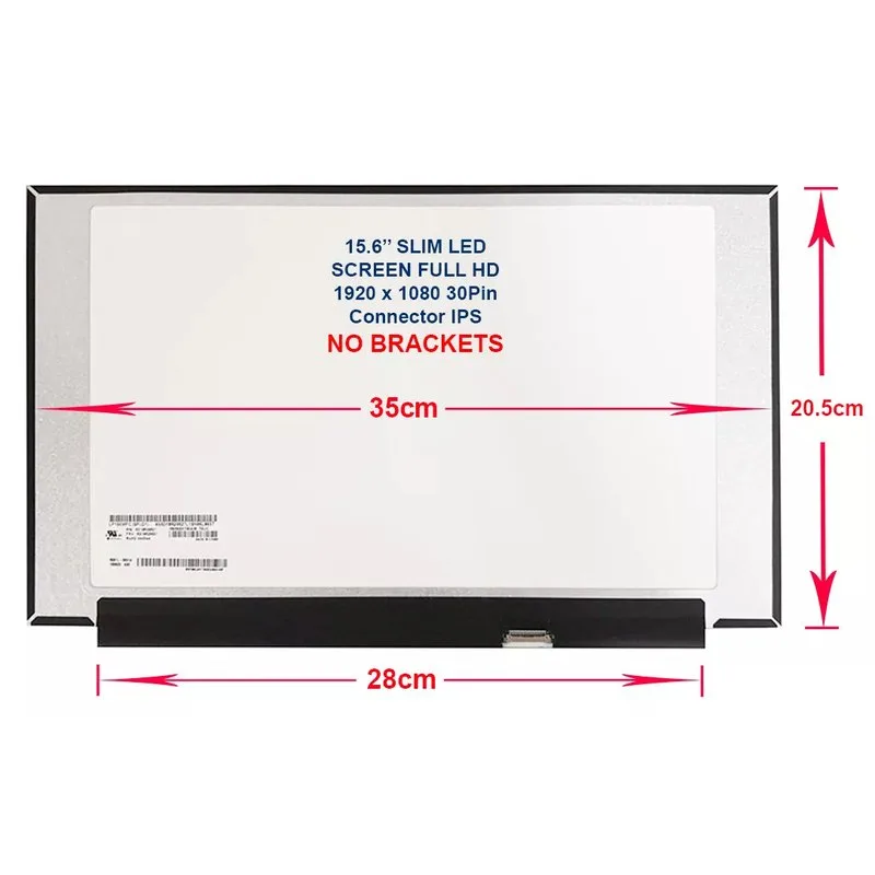 PANTALLA N156HCA-EAB, 15.6, REDUCIDA 350mm, SLIM 30 PIN 1920x1080 SIN GANCHOS