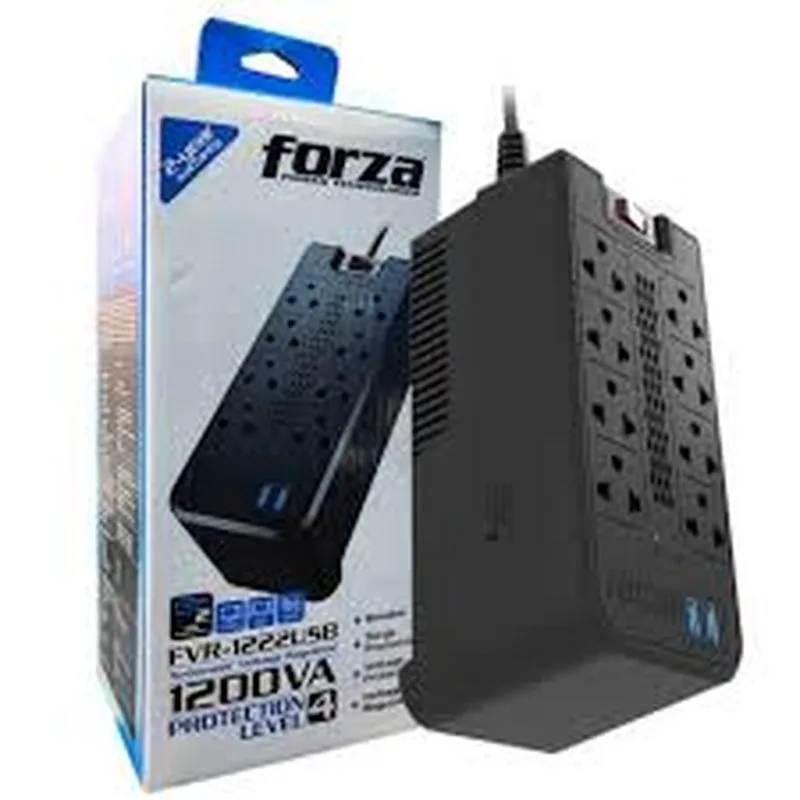 ESTABILIZADOR FORZA FVR-1222USB 1200VA, 08 TOMAS