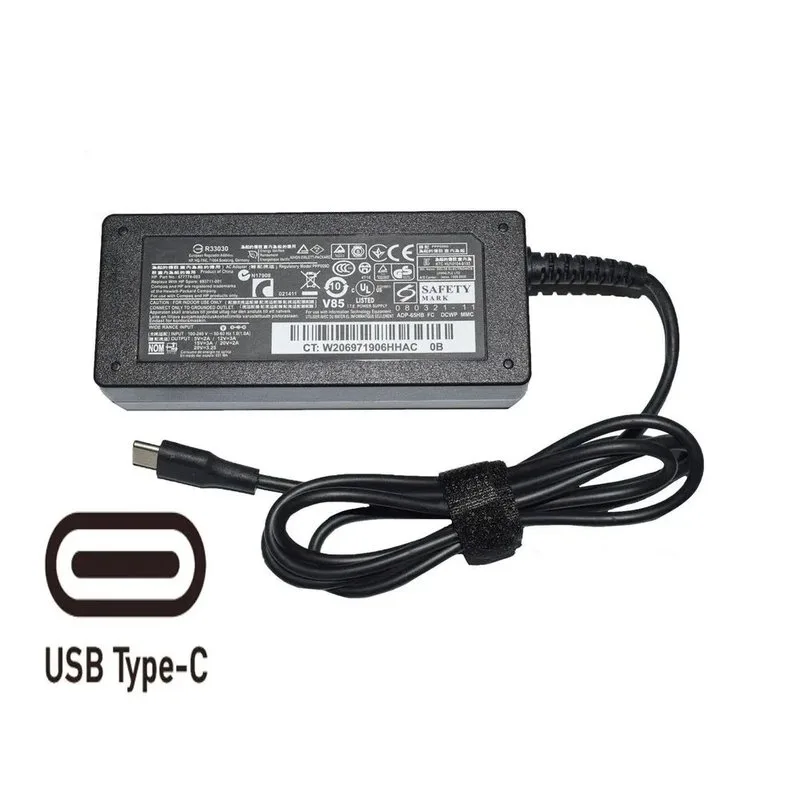 CARGADOR TIPO C - 65W, 20V 2.25A