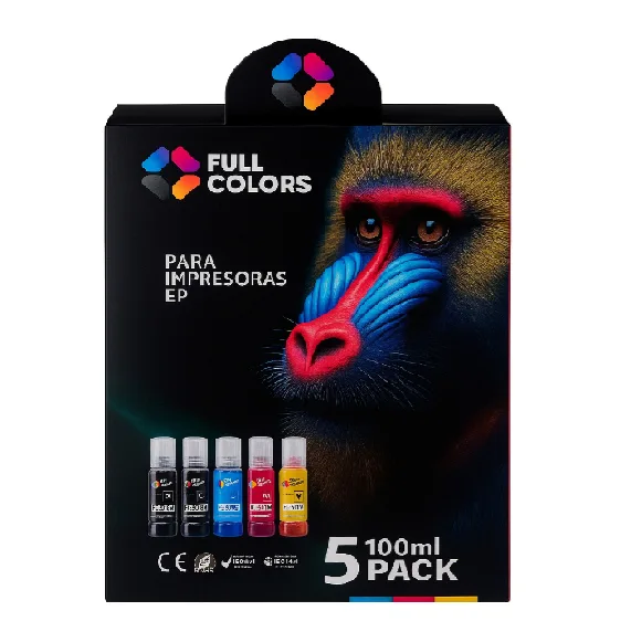 TINTA FULL COLORS PARA EPSON 504-544 PACK DE 5 UNID 100ML