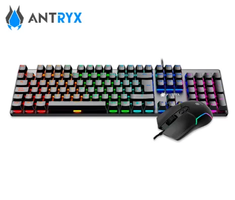 KIT ANTRYX GC-3500 TECLADO MECANICO Y MOUSE GAMER RGB