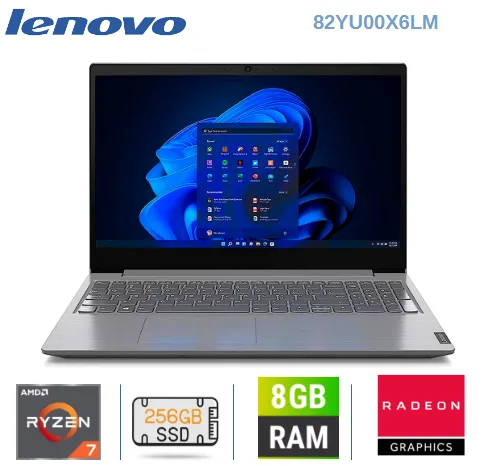 LAPTOP LENOVO RYZEN 5 7520U, 8GB, 256GB, 15.6"- V15 G4 AMN (82YU00X6LM)