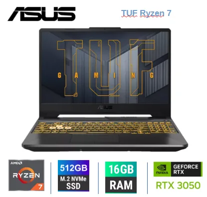 LAPTOP ASUS TUF RYZEN 7 8845HS, 16GB, 512GB SSD, RTX 3050 4GB, 15.6"