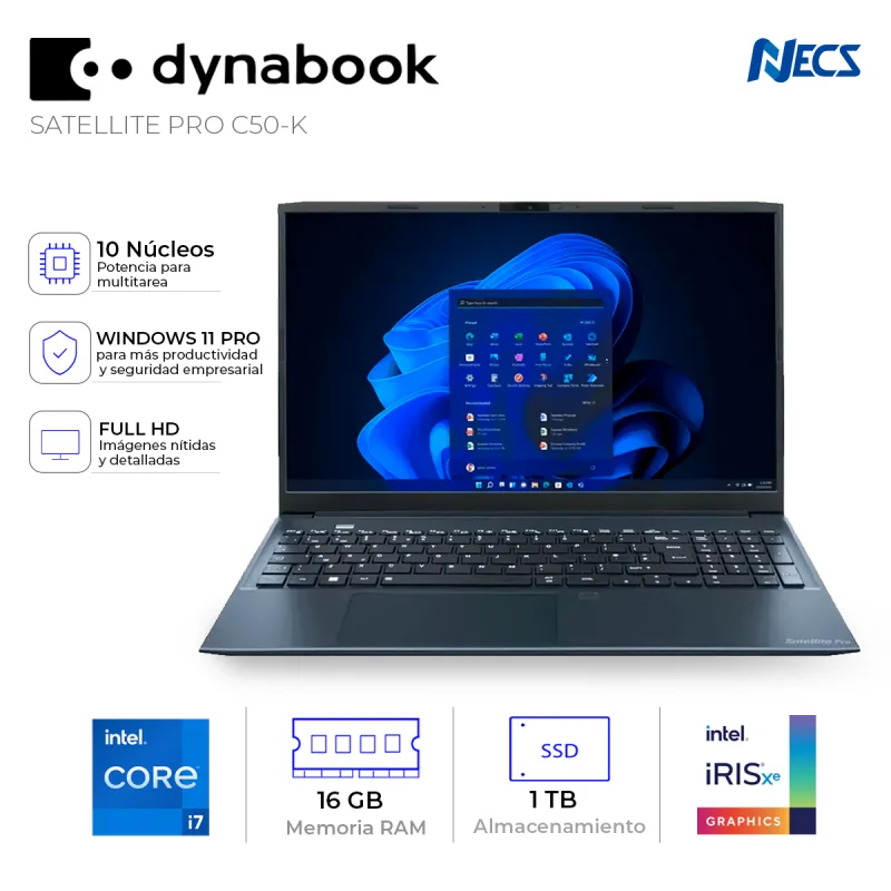 LAPTOP DYNABOOK SATELLITE PRO C50-K, CORE I7, 16GB, 1TB, WINDOWS 11 PRO